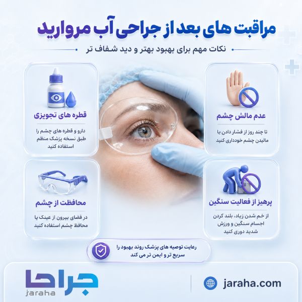 مراقبت های بعد از جراحی آب مروارید چشم