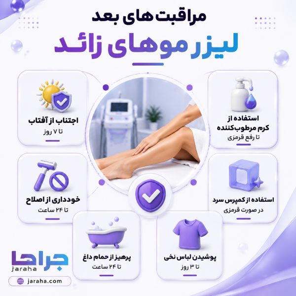 براقبت های بعد لیزر موهای زائد