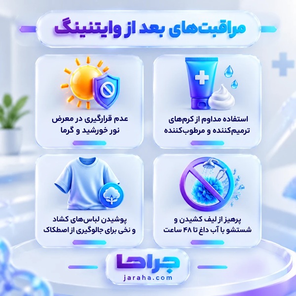 مراقبت های بعد از وایتنینگ